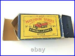 Matchbox #49 M3 Half Track Rare Silver Plastic Rollers Original B2 Box Lot 246