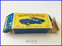 Matchbox Lesney #14 Iso Grifo Rare Light Blue in Original E4 Box Lot 192