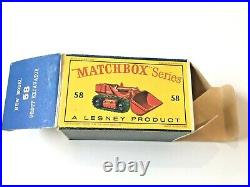 Matchbox Lesney #58 Drott Excavator Rare SPR Original New Model D1 Box Lot 275