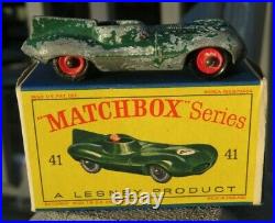 Matchbox Lesney D-Type Jaguar #41 with RED WHEELS & ORIGINAL BOX VERY RARE