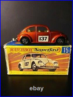 Matchbox. RARE #15. VW Volkswagon Superfast Red VNM In Original Box