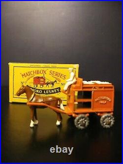 Matchbox RARE 1948 Moko. #7 Horse Drawn Milk Float In Original Box