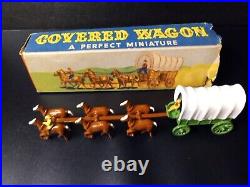 Matchbox Rare 1955 Horse Drawn Wagon Conestoga With 6 Horses In Original Box