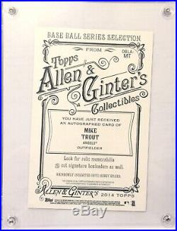 Mike Trout 2014 Allen & Ginter Box Topper Cabinet Auto Autograph /15 Very RARE