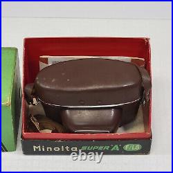 Minolta Super A rangefinder camera in original box/paperwork Rare Collectible