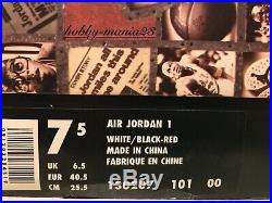 Nike Air Jordan 1 Original 1994 White/Black/Red Vintage DS Rare New with Box