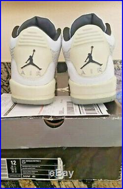 Nike Air Jordan 3 White Flip with Original Box & Receipt! RARE. All LEATHER Inside