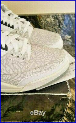 Nike Air Jordan 3 White Flip with Original Box & Receipt! RARE. All LEATHER Inside