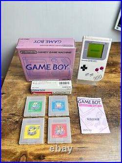 Nintendo Game Boy Original BRAND NEW + Box + 4 Games, SUPER RARE COLLECTABLE