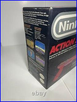 Nintendo NES Action Set Gray Console Complete in Box CIB Rare With Mario 1, 3