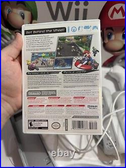 Nintendo Wii + Mario Kart Racing Game System Bundle White Console Rare Variant