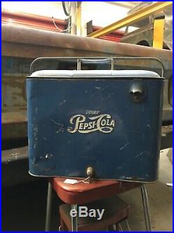 ORIGINAL 1950s PEPSI COLA COOLER BOX RARE SIZE FLIGHT & TRAVEL VERSION