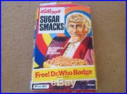 Original 1971 Bbc Dr Who Kellogg's Sugar Smacks Box Large Doctor Who Very Rare