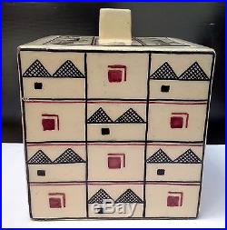 Original French Cubist Robert LALLEMANT Pottery Box RARE Museum Quality, ca 1920