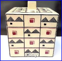 Original French Cubist Robert LALLEMANT Pottery Box RARE Museum Quality, ca 1920