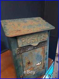 Original antique French green Post Box royalmail postbox letters rare