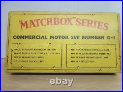 P329-rare Matchbox Lesney Gift Set G-1 Commercial Motor Set In Original Box