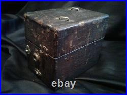 Peter Pan Gramophone Original Leather Box 2 Needles Rare Vintage Antique