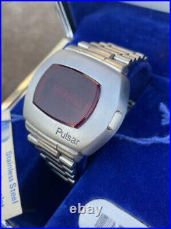 Pulsar P2 LED Watch Original Box and Papers RARE 3050 MODULE James Bond