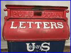 RARE 1907 or Older Antique Vintage U S Mail Street Letter Box With Lock & Key