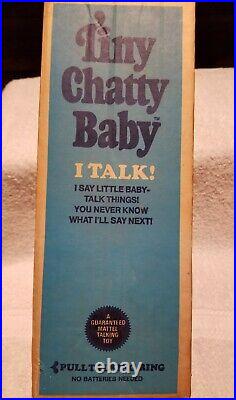 RARE 1968 VINTAGE Tiny Chatty Baby& Original Box WORKS-SHE TALKS. Hard to find