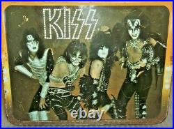 RARE 1977 Kiss Metal Lunch Box By Thermos Brand Rock Music Lunchbox Gene Simmons