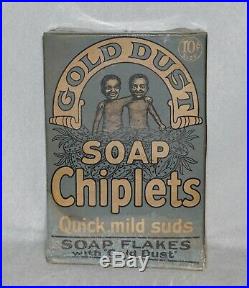 RARE Blue Box Gold Dust Twins Soap Chiplets, Black Americana Advertising