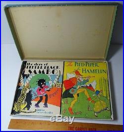 RARE Children's 4 Book Set w Box 1931 Little Black Sambo etc McLoughlin Art Deco