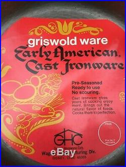 RARE GRISWOLD Cast Iron Chicken Fryer / Glass Lid and Original Box GRISWOLDWARE