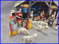 RARE Hartland Nativity Set Vintage Plastics Christmas Figures w Original Box EUC