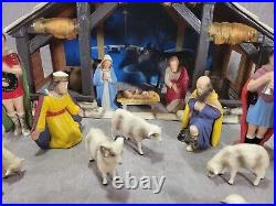 RARE Hartland Nativity Set Vintage Plastics Christmas Figures w Original Box EUC