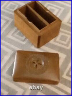 RARE MCM Original HandMade Wooden Playing Cards DOUBLE DECK BOX