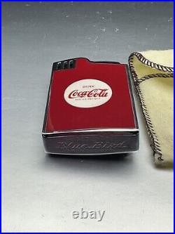 RARE MINT Deluxe Blue-Bird Coca Cola Red Musical Lighter in Original Box + pouch