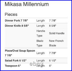 RARE Mikasa 5 Piece Millennium 18/8 Stainless Flatware Never Used Original Box