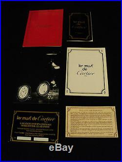 RARE Must de Cartier CARTIER TRAVEL / DESK ALARM CLOCK, ORIGINAL BOX, PAPERS