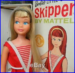 RARE Near Mint PINK SKIN Blonde Skipper with BOX, headband, accessories 1967
