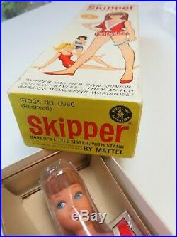 RARE Near Mint PINK SKIN Redhead Skipper with BOX, headband, accessories 1967