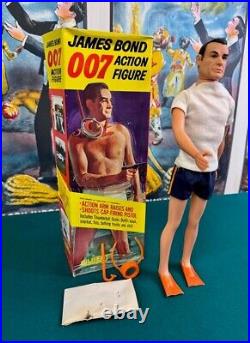 RARE Original 1960s 007 James Bond Action Figure 12- Original Box & Accessories