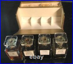 RARE Paris Hugues GUERLAIN, 4 Perfume Bottles Four Extrait in Its Original Box