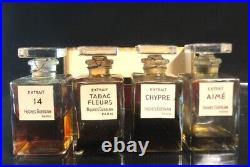RARE Paris Hugues GUERLAIN, 4 Perfume Bottles Four Extrait in Its Original Box