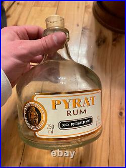 RARE Pyrat Rum XO Reserve Empty Bottle, Tags & Wooden Box Display Case 750ml NEW
