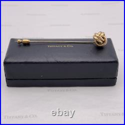 RARE Tiffany & Co. 14k Yellow Gold Love Knot Stick Pin Vintage With Original Box