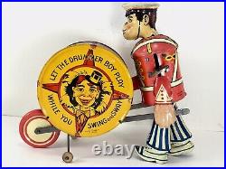 RARE Vintage Marx, Let The Drummer Boy Play, Wind-Up Tin Toy, with Original Box
