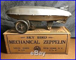 RARE Vintage Marx Sky Bird Mechanical Zeppelin with Original Box Works