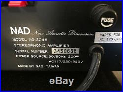RARE Vintage NAD 3045 Stereo Amplifier Original Box & Manual