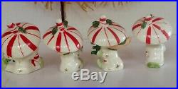 RARE Vintage Napco Christmas NOEL Candy Cane Umbrella Pixie Elves ORIGINAL BOX