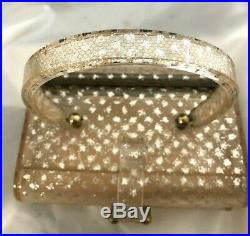 RARE Wilardy Star Dust Jewel Box Lucite Double-Decker Handbag Purse