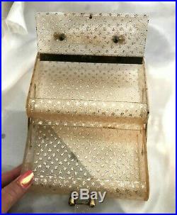 RARE Wilardy Star Dust Jewel Box Lucite Double-Decker Handbag Purse