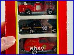 RARE vtg Majorette Emergency Services 5 Toy Cars Truck with original box FRANCE