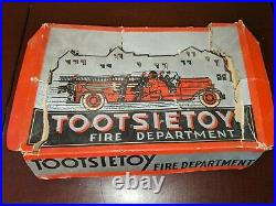 Rare 1950's Tootsietoy Fire Department Set with Original Box trucks parts restore